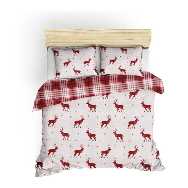 Divguļamā gultasveļa ar palagu un 2 spilvendrānām Mijolnir Geyik Claret Red, 200 x 220 cm