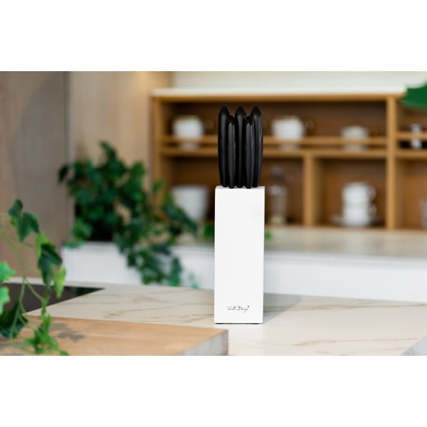 Nažu komplekts ar baltu statīvu (5 gab.) Vialli Design Caro-image-2