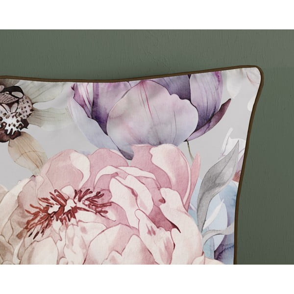 Pelēka/brūna vienguļamā gultas veļa no kokvilnas satīna 140x220 cm Colinda – Descanso-image-3