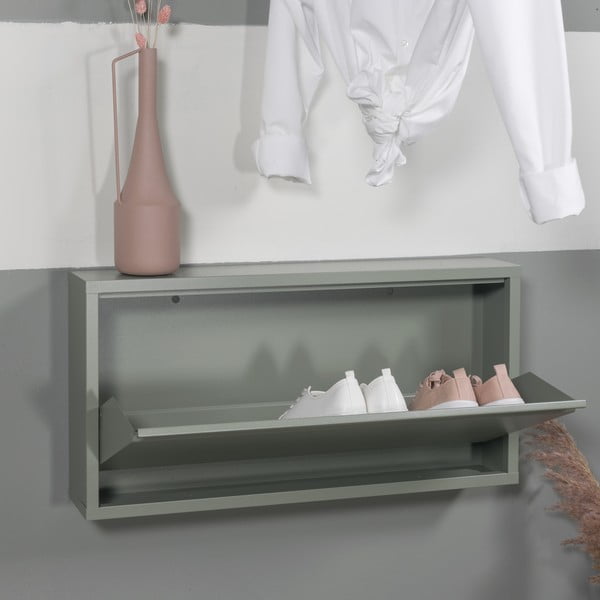 Dūmakaini zaļš metāla atverams apavu plaukts 75x37,5x12,5 cm Billy – Spinder Design-image-1