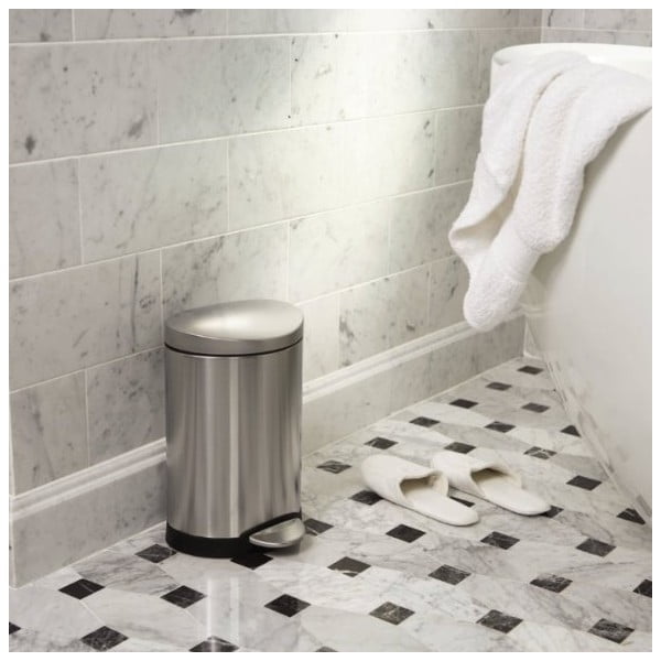 Matētas sudraba krāsas tērauda atkritumu tvertne ar pedāli 6 l – simplehuman-image-1