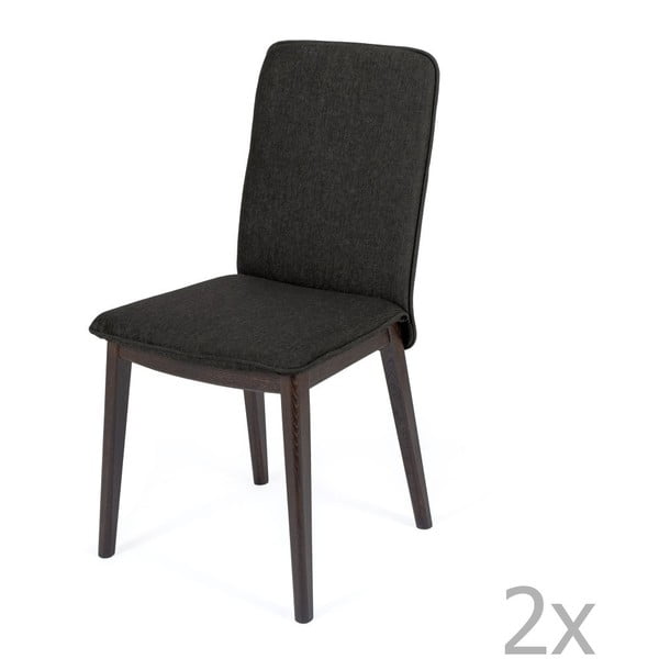 2 ēdamistabas krēslu komplekts ar ozolkoka pamatni Woodman Adra Full Dark