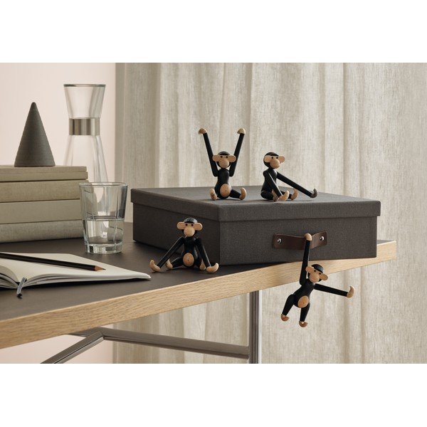 Ozola masīvkoka statuete Kay Bojesen Denmark Monkey Hanging-image-1