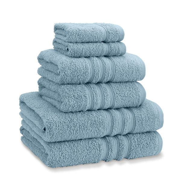 Zili frotē kokvilnas dvieļi komplektā (6 gab.) Zero Twist – Catherine Lansfield