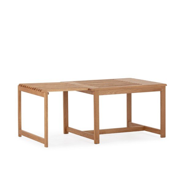 Dabīga toņa ozola masīvkoka žurnālgaldiņš 60x70 cm Unai – MOME