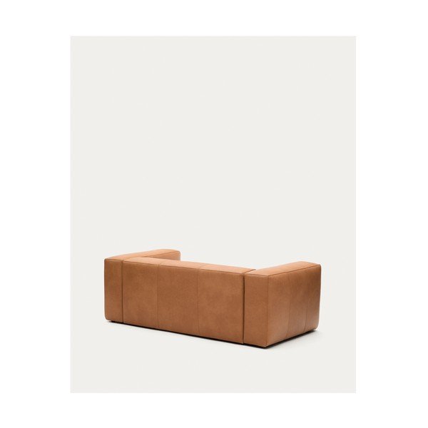 Brūns ādas dīvāns 210 cm Blok – Kave Home-image-4