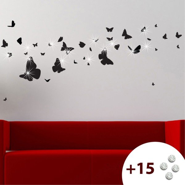 Uzlīmes un 15 Swarovski kristāli Ambiance Butterflies komplekts-image-4