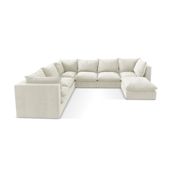 Bēšs stūra dīvāns (ar kreiso stūri/U veida) Manao – Makamii-image-2