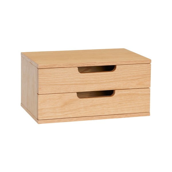 Dabīga toņa piekarināms naktsskapītis ar plauktiem un ozolkoka imitāciju AtHand – Hübsch