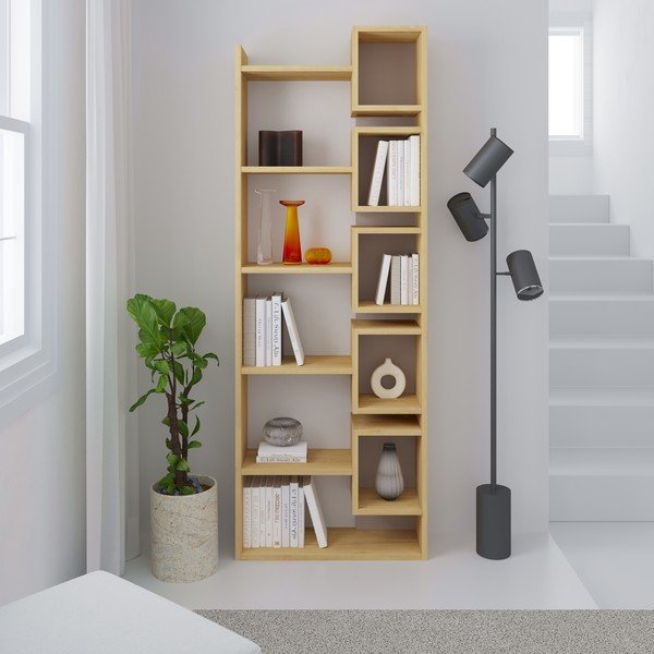 Grāmatplaukts ar ozolkoka imitāciju 60x168,5 cm Eladi – Marckeric-image-3