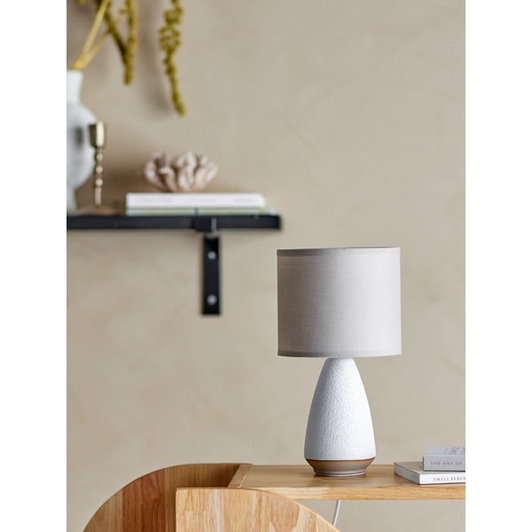Balta/bēša galda lampa ar auduma abažūru (augstums 27,5 cm) Paprica – Bloomingville-image-1
