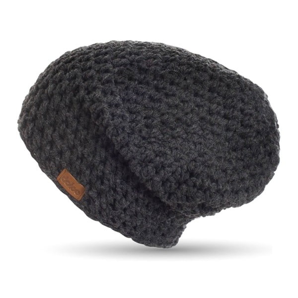 Tumši pelēka ar rokām tamborēta cepure DOKE Night