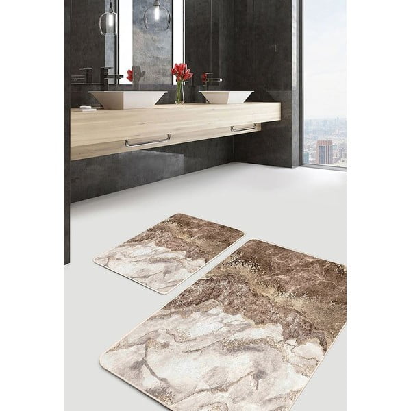 Brūni vannas istabas paklājiņi (2 gab.) 60x100 cm – Mila Home-image-2