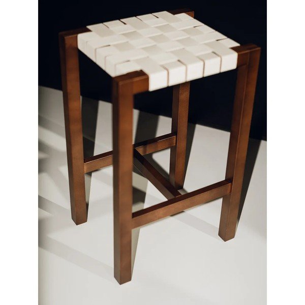 Brūna ozola masīvkoka bāra taburete (sēdekļa augstums 68 cm) Toli – noo.ma-image-2