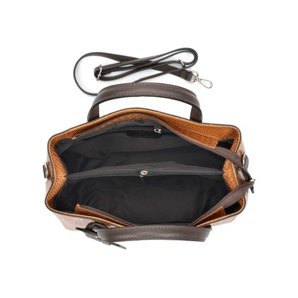 Konjaka brūna ādas rokassomiņa Roberta M Muriella-image-1