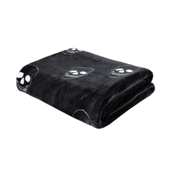 Tumši pelēka mikroplīša bērnu sega 130x170 cm Skulls – Catherine Lansfield
