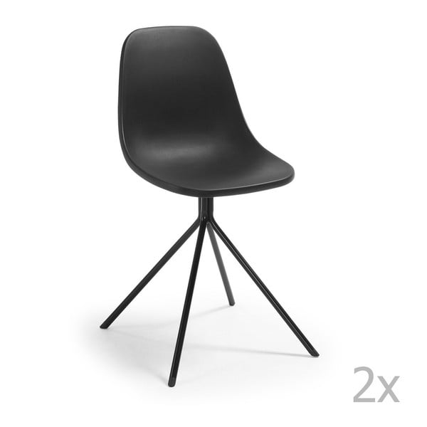 2 melnu ēdamistabas krēslu komplekts La Forma Mint