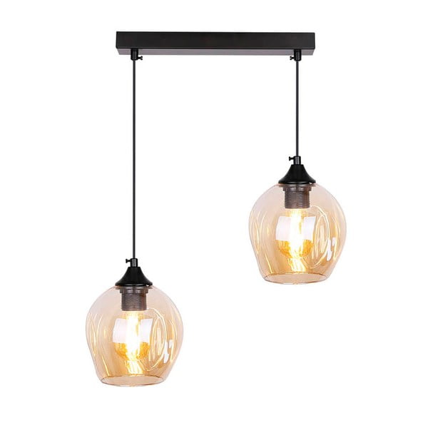 Melna piekaramā lampa ar stikla abažūru 14x48 cm Aspa – Candellux Lighting-image-3