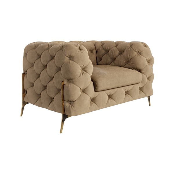 Gaiši brūns samta atpūtas krēsls Chelsea Bis – Ropez