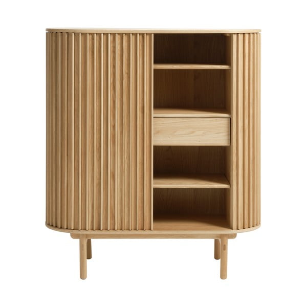 Dabīga toņa skapītis ar ozolkoka imitāciju 110x125 cm Carno – Unique Furniture-image-4