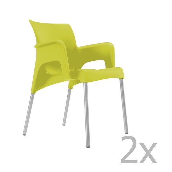 2 laima zaļo dārza krēslu komplekts Resol Sun