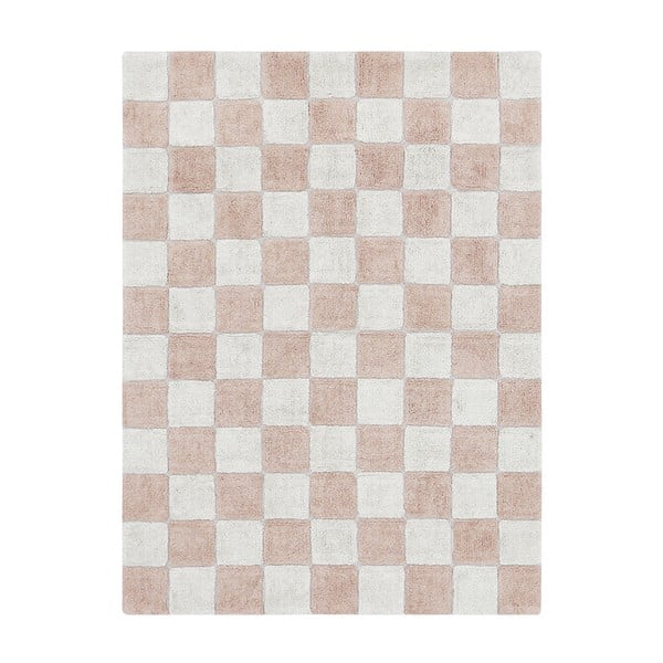 Gaiši rozā/krēmkrāsas mazgājams/ar rokām darināts kokvilnas paklājs 120x160 cm Kitchen Tiles Rose – Lorena Canals