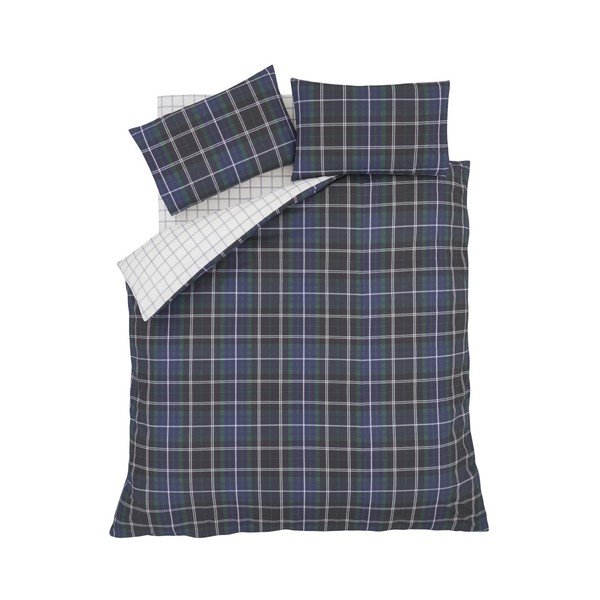 Zila divvietīga gultasveļa Catherine Lansfield Tartan Check, 220 x 230 cm-image-1