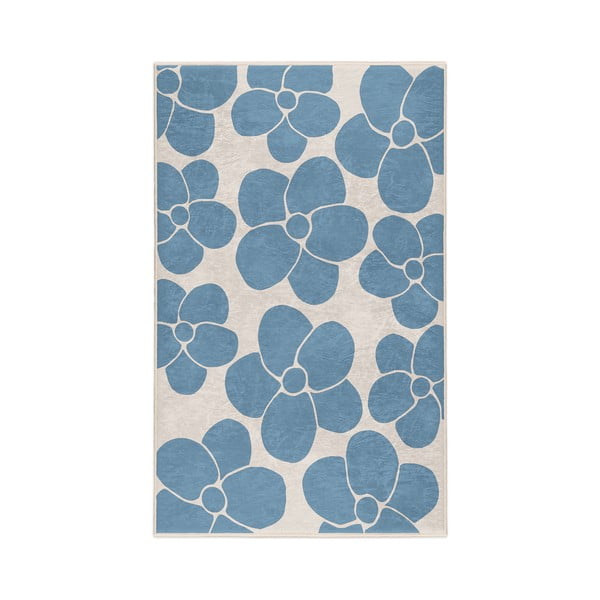 Zils mazgājams paklājs 60x100 cm Blue Meadow – Mila Home