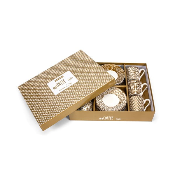 Zelta krāsas porcelāna tasītes (6 gab.) My Coffee – Tescoma-image-1
