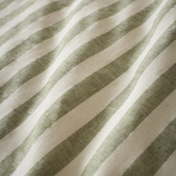 Zaļa divguļamā trīsdaļīga gultas veļa 200x200 cm Cotton Rich Woven Stripe – Pineapple Elephant-image-4