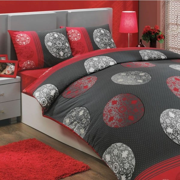 Divvietīga gultas veļa Valence Red, 200x220 cm