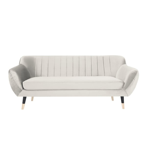 Krēmkrāsas dīvāns ar melnām kājām Mazzini Sofas Benito, 188 cm
