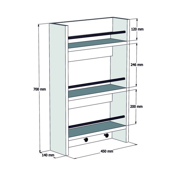 Sienas koka virtuves plaukts Selo Walnut-image-2
