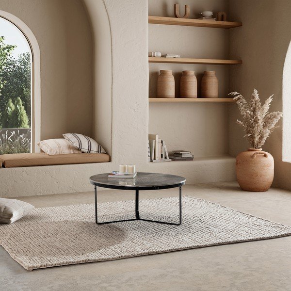 Melns/pelēks matēts apaļš žurnālgaldiņš ø 90 cm Clarisa – MOME-image-1