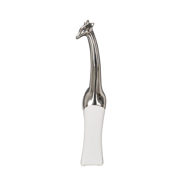 Balta keramikas dekoratīvā statuete Mauro Ferretti Žirafa, augstums 35 cm-image-1