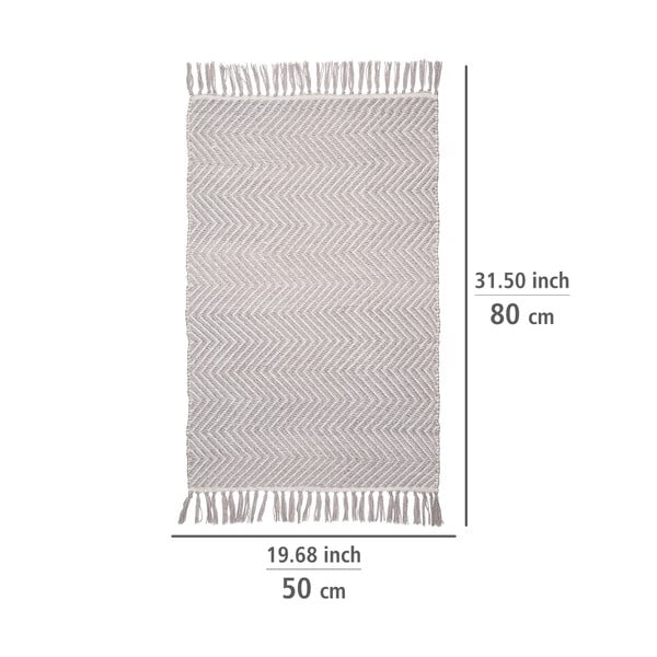 Pelēks vannas istabas paklājs no pārstrādātas plastmasas Wenko Gata, 50 x 80 cm-image-3