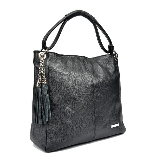 Melna ādas somiņa Anna Luchini Srumla-image-1