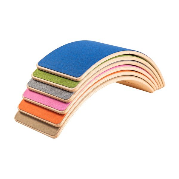 Pelēks/dabīga toņa priedes masīvkoka līdzsvara dēlis 80x30x18 cm Montessori – Meowbaby-image-2