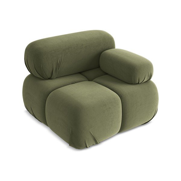 Gaiši zaļa samta modulārā dīvāna daļa (ar labo stūri) Lokua – Makamii-image-2