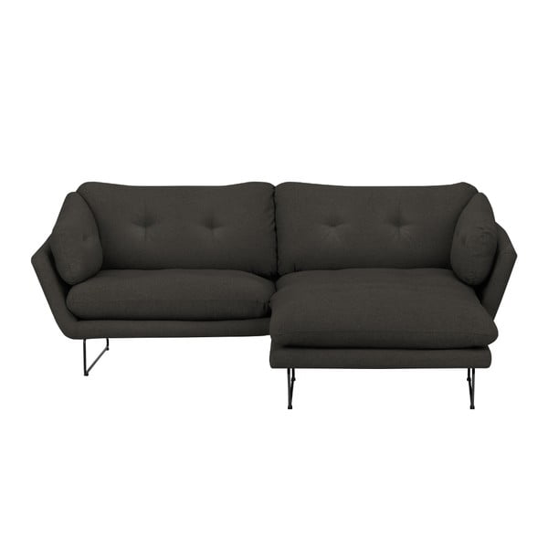Windsor & Co Dīvāni Comet pelēks un brūns dīvāna un pufa komplekts
