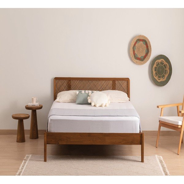 Dabīga toņa/tumši brūna egles masīvkoka vienvietīga gulta ar redelēm 90x200 cm Izabelya – Kalune Design-image-2