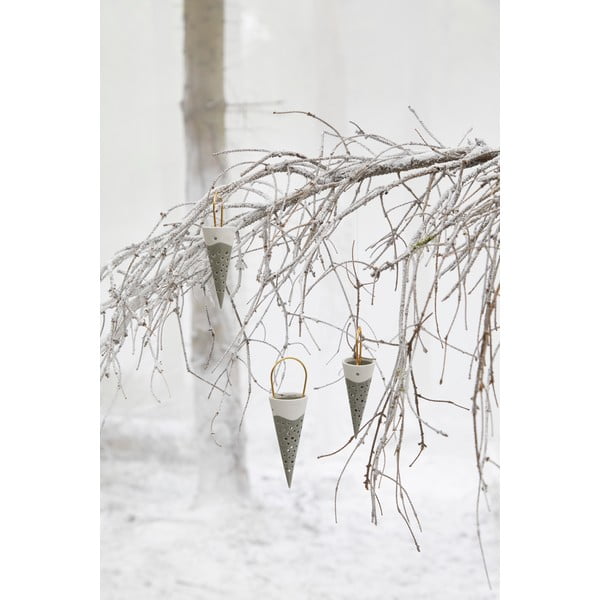 Zaļš keramikas piekaramais dekors Kähler Design Cone, augstums 14,5 cm-image-2