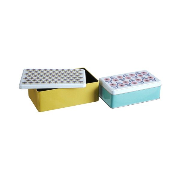 Metāla uzglabāšanas kastes ar vāku (2 gab.) Joni – Premier Housewares-image-4