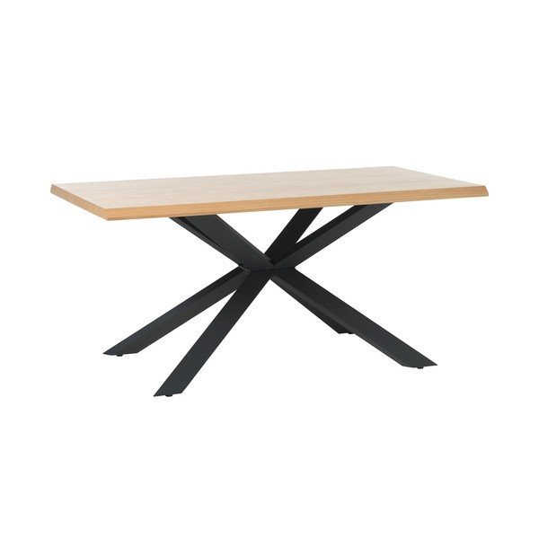 Dabīga toņa ēdamgalds ar ozolkoka imitācijas galda virsmu 90x160 cm Arno – Unique Furniture-image-2