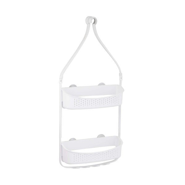 Matēti balts plastmasas piekarināms vannas istabas plaukts Vesper – douceur d'intérieur