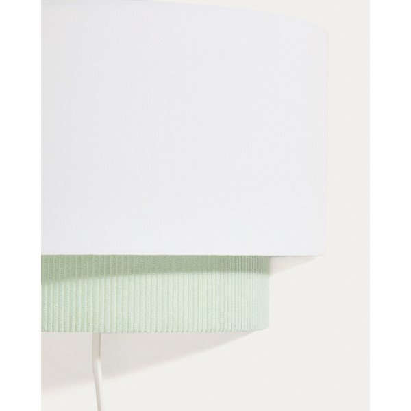 Balta/tirkīzzila bērnu lampa ar auduma abažūru Bianella – Kave Home-image-3