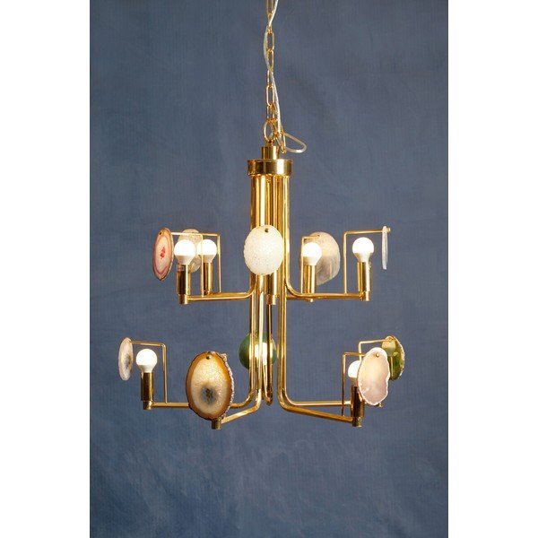 Zelta krāsas metāla piekaramā lampa Glamour – Premier Housewares-image-1
