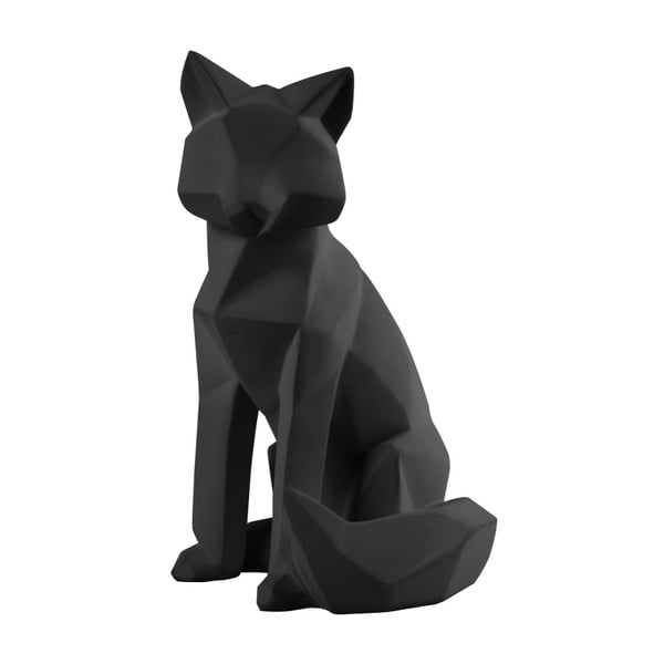 Matēta melna figūra PT LIVING Origami Fox, augstums 26 cm