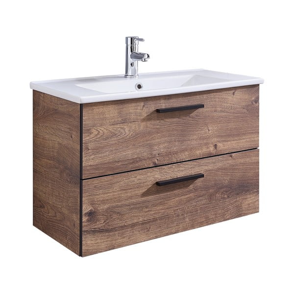 Brūns ozolkoka imitācijas piekaramais skapītis bez izlietnes 71x51 cm Set 374 - Pelipal-image-2