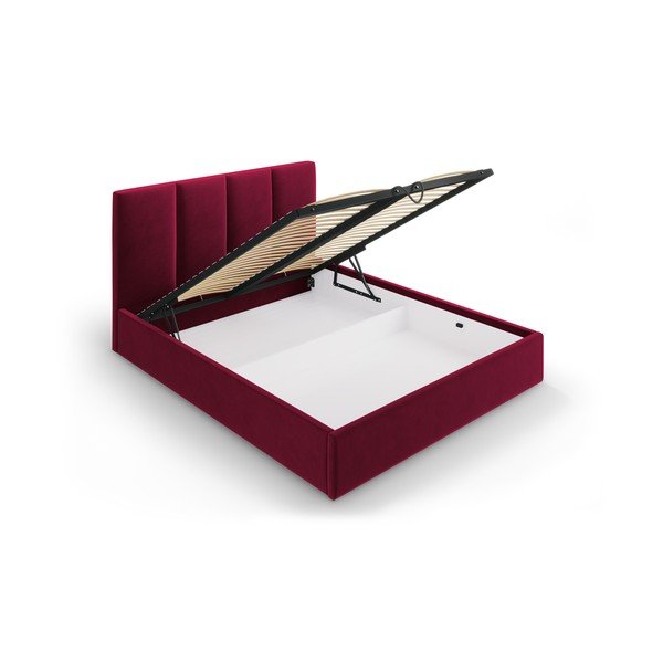 Bordo samta divguļamā gulta Mazzini Beds Juniper, 180 x 200 cm-image-3